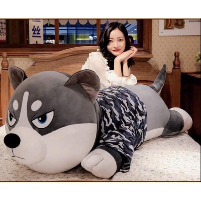 Gấu bông chó Ngáo Husky 1m5 siêu to hàng chất lượng loại 1