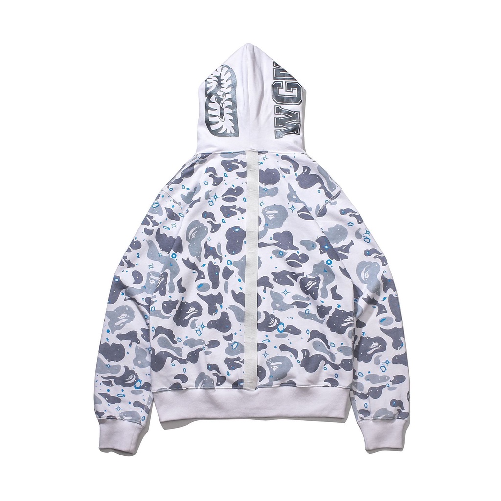 Áo Khoác Dây Kéo Bape Hình Cá Mập Thời Trang Đường Phố Cá Tính