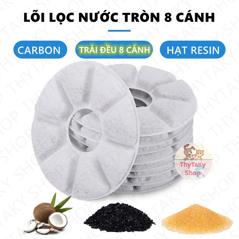 Miếng lọc nước than hoạt tính hình tròn dùng cho máy uống nước tự động đài phun nước cho mèo chó