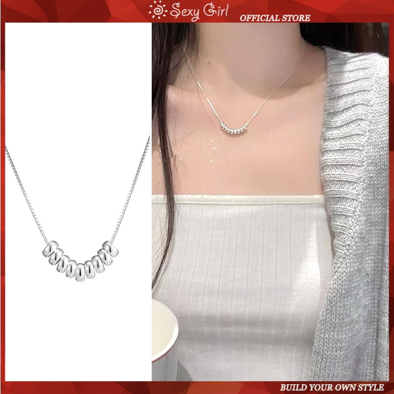Vòng cổ Bạc 925 Mặt Tròn Phong Cách Thời Trang Mới Quyến Rũ Dành Cho Nữ