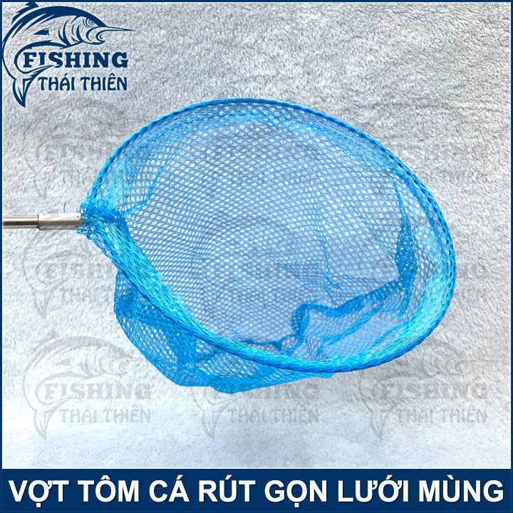 Vợt Cá Vợt Tôm Inox Rút Gọn Lưới Mùng