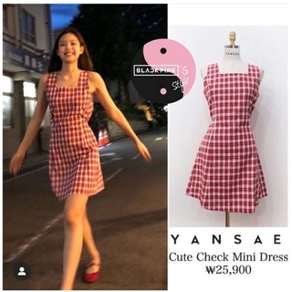 Váy xòe kẻ caro đỏ giống jennie blackpink