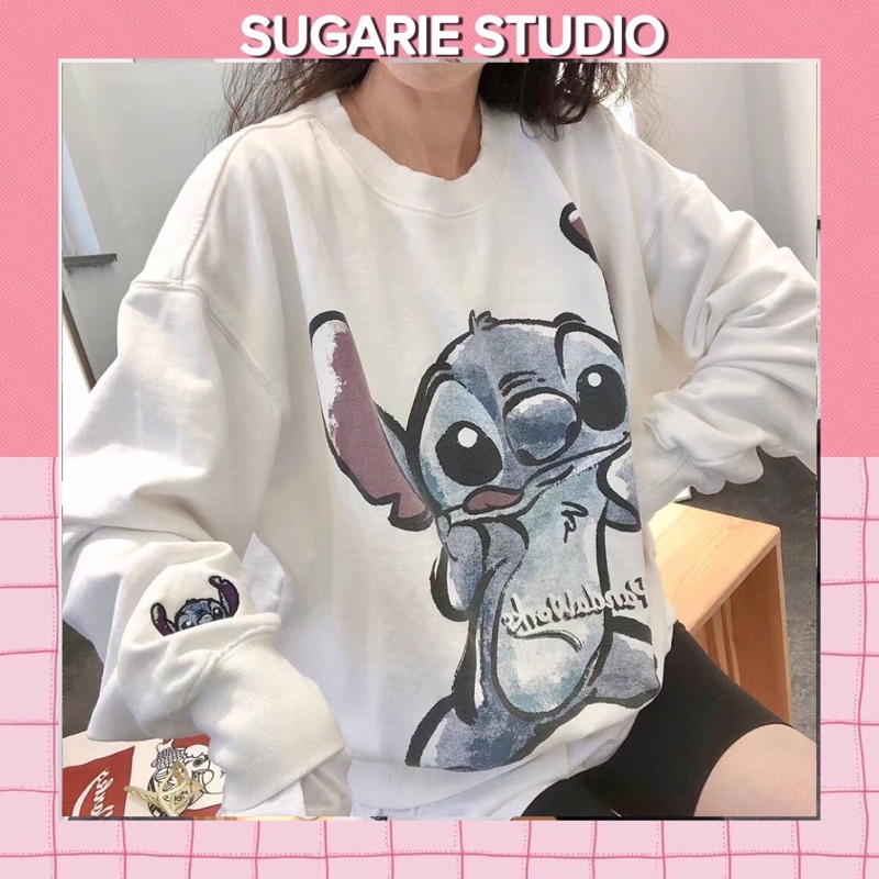 Áo sweater nỉ chuột stitch Sugarie (ảnh thật ở cuối slide)