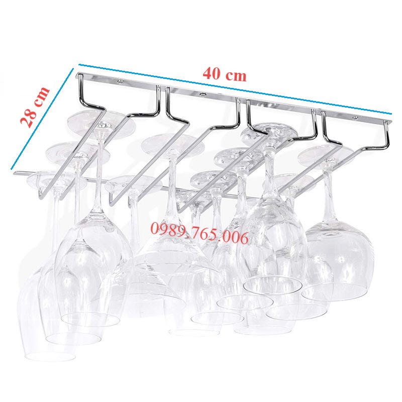 Treo ly quầy bar - Giá treo ly rượu vang inox 304 các loại
