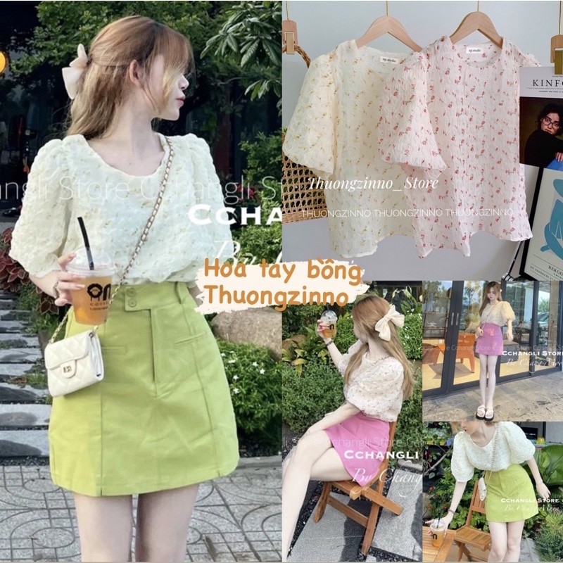 [Ảnh thật/Video] Áo hoa Chiffon Hoạ Tiết Hoa Nhí Cổ Tròn Thanh Lịch Dịu Dàng Cho Nữ ÁO SƠ MI TRẺ TRUNG HÀNG QUẢNG CHÂU