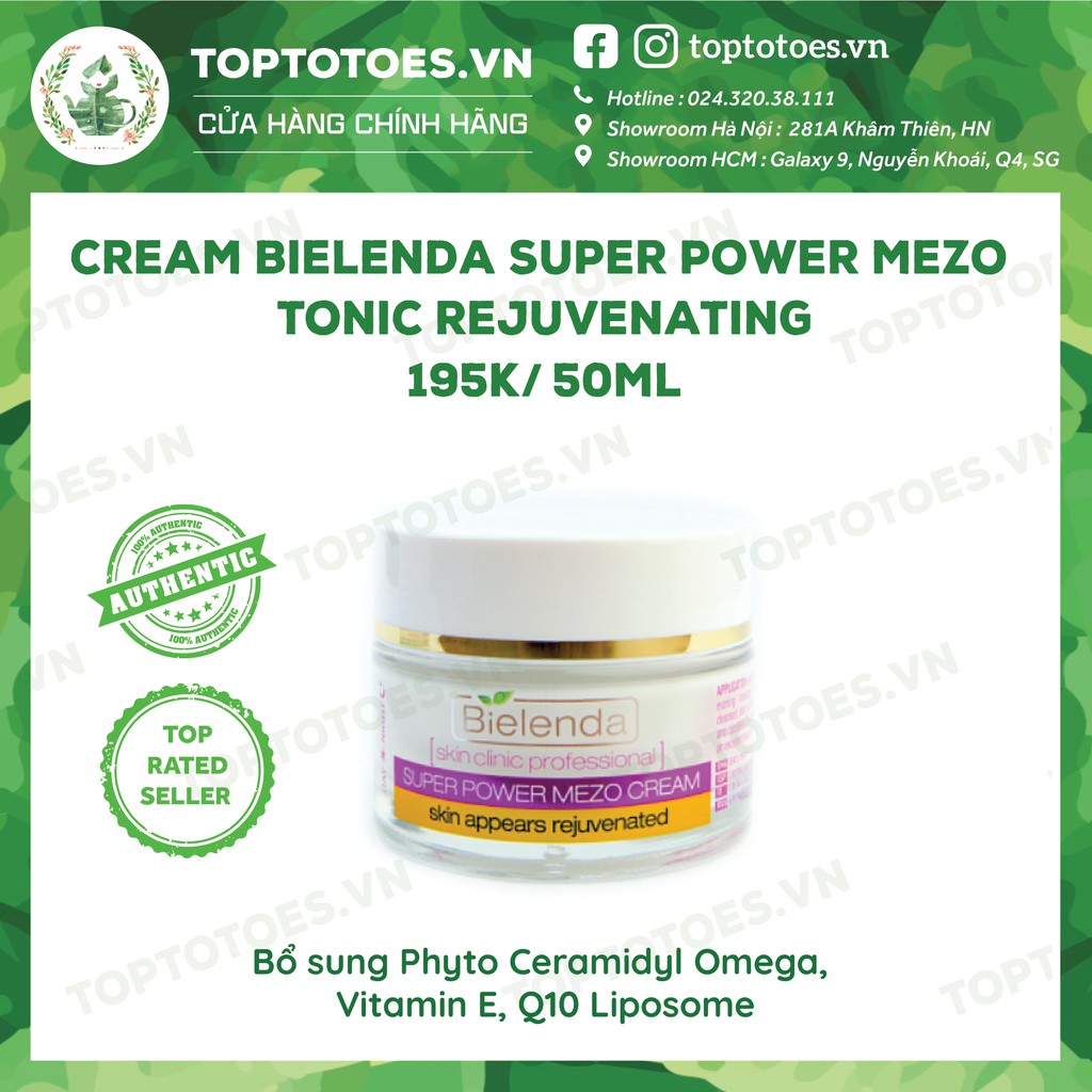 Toner & Kem dưỡng Bielenda Rejuvenating Mezo Skin Clinic dưỡng ẩm sâu, phục hồi & trẻ hoá da