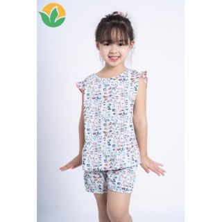 Bộ cotton thô áo cánh tiên