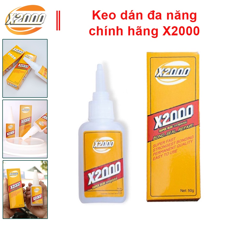 Keo nước X2000 Siêu Dính Dán Tất Cả Vật Liệu Bằng Gỗ Vải Gốm Sứ Nhựa An Toàn Với Da Tay