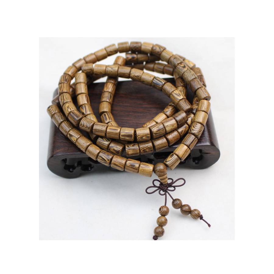 Vòng tay 108 hạt gỗ cánh gà phong cách phật giáo