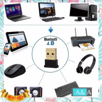 USB Bluetooth V4.0 kết nối bàn phím, chuột tay cầm chơi game, loa...dành cho PC, Laptop