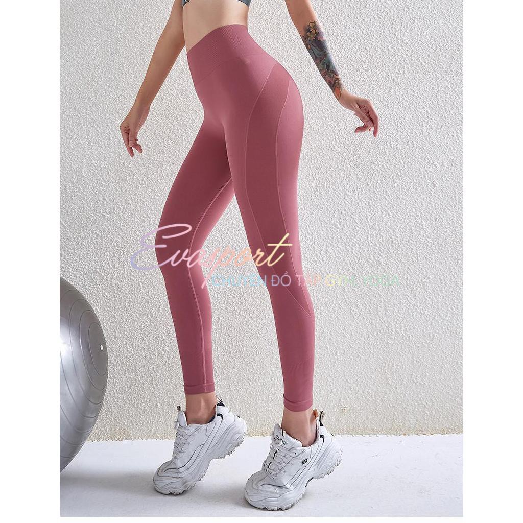 Quần legging cạp cao tập gym, yoga , earobic vải dệt kim, co giãn thoáng mát, mặc tôn dáng, nâng vòng 3, nâng mông