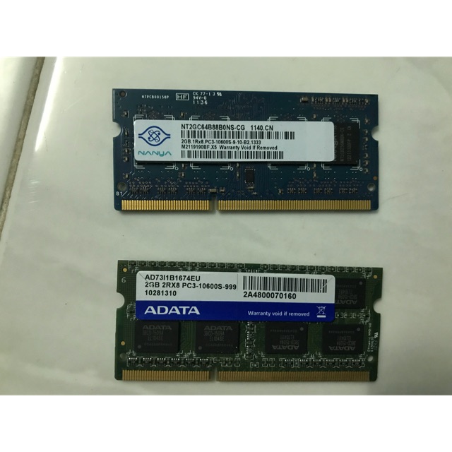 Ram laptop 2g ddr3 bus 1333 cũ tháo máy