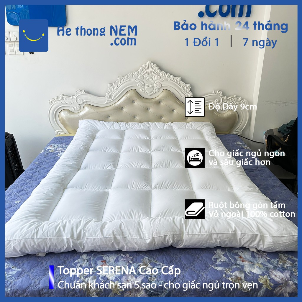 Topper Nệm Dày 9cm 5cm Toper SERENA Tấm Bảo Vệ Đệm Topper Trải Giường Tấm Đệm Toper