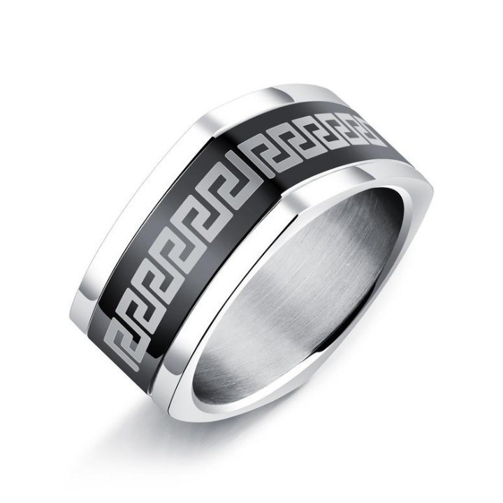 Nhẫn Nam Hoa Văn Bản Vuông Titan Không Phai TT 1227