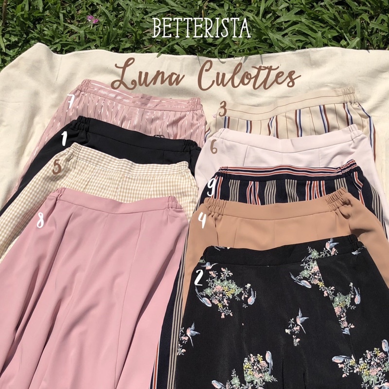 Quần Váy Xoè Dáng Lửng Cạp chun kéo khoá Luna culottes Betterista