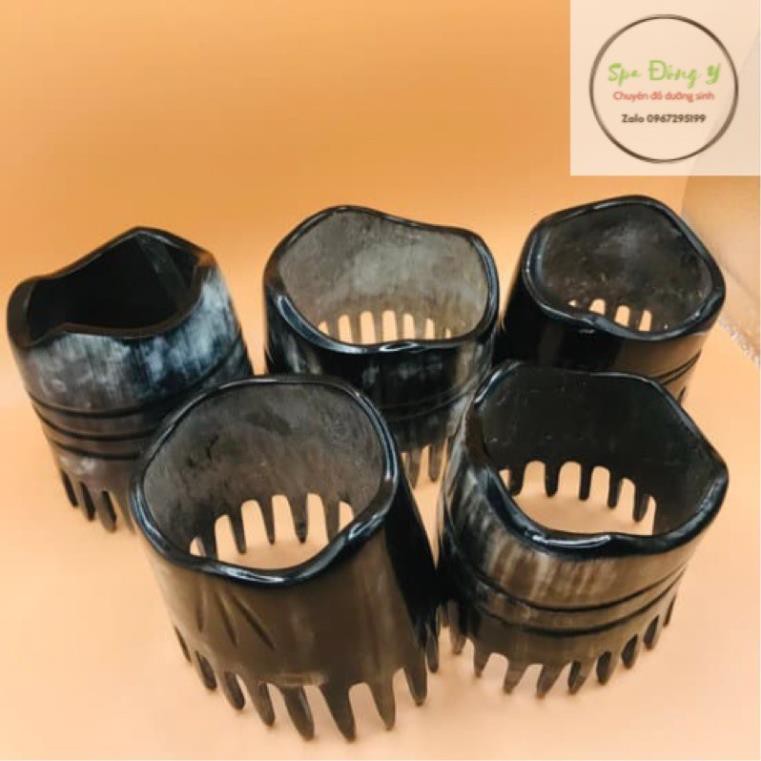 Lược gội đầu dưỡng sinh sừng trâu tròn chải cực êm vai gáy