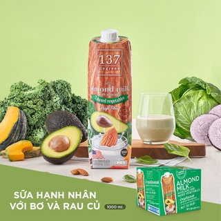 [1 HỘP] Sữa Hạt Hạnh nhân Bơ Và Rau Củ 137 Degrees (Hộp 1L)