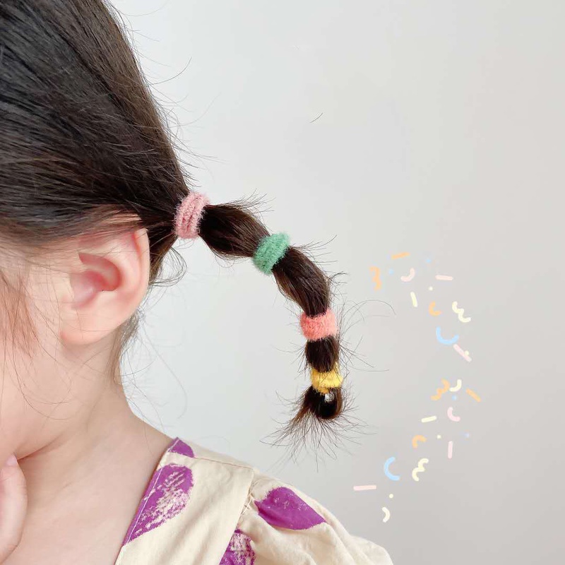 Set 100 dây buộc tóc nhiều màu sắc dễ thương cho bé gái