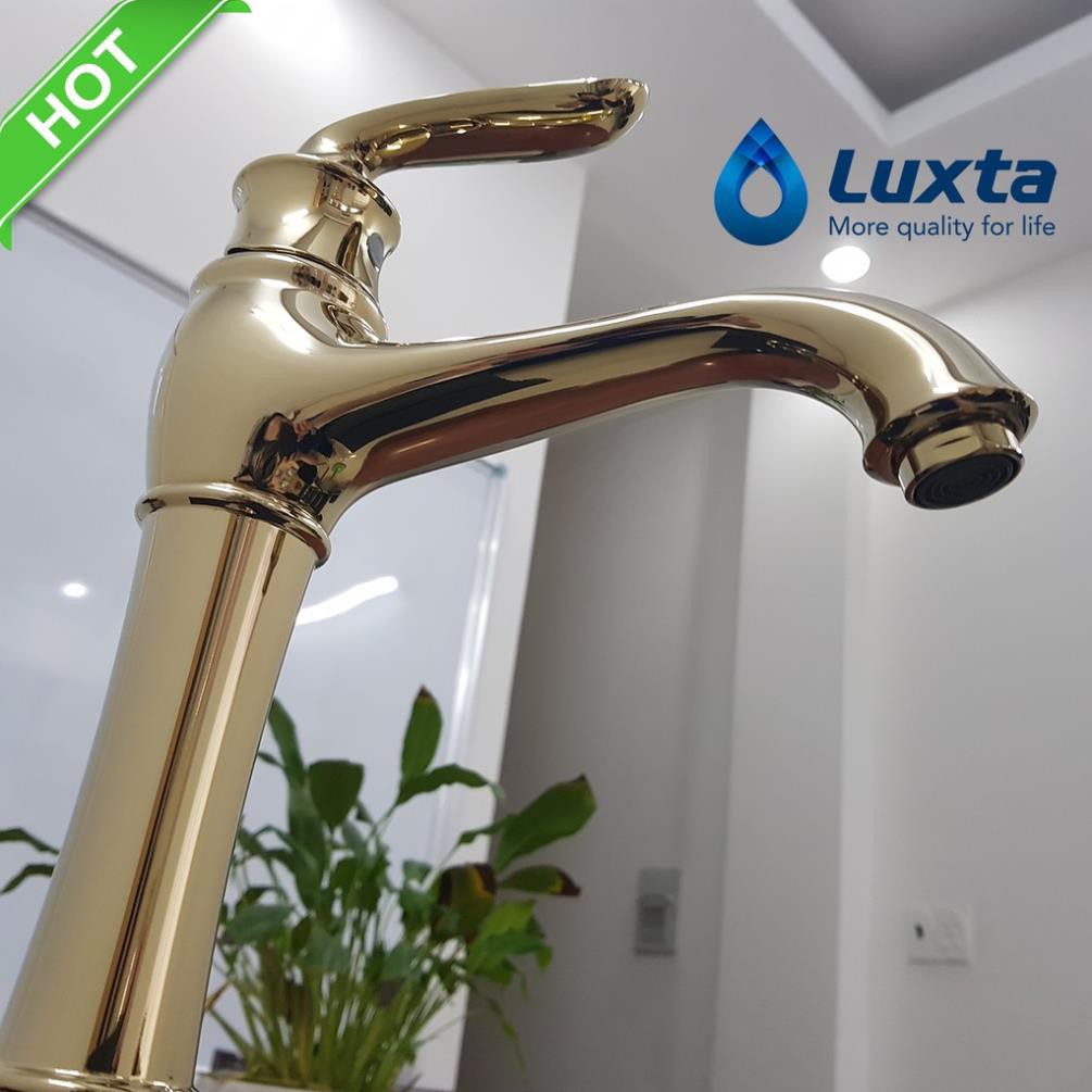 Vòi LAVABO nóng lạnh L1218BG tặng 2 dây cấp [ Hàng chính hãng LUXTA - Bảo hành 5 năm]