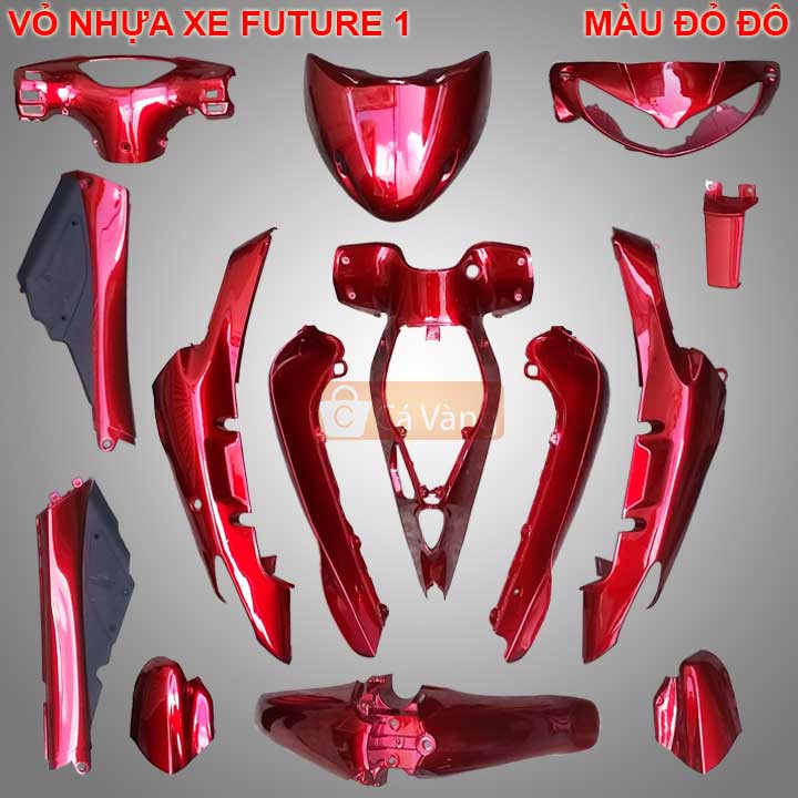 Vỏ nhựa xe máy Future 1 - Nhựa Trắng cao cấp - Màu ĐỎ ĐÔ