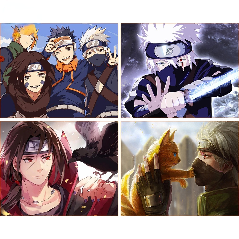 Tranh Sơn Dầu Trang Trí Hình Naruto (Tự Sơn)