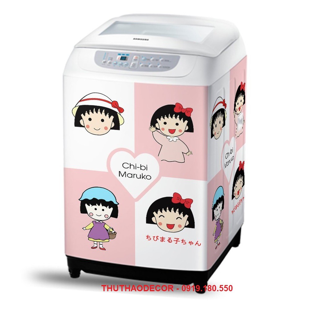 Decal dán máy giặt - tủ lạnh mini CHIBI MARUKO