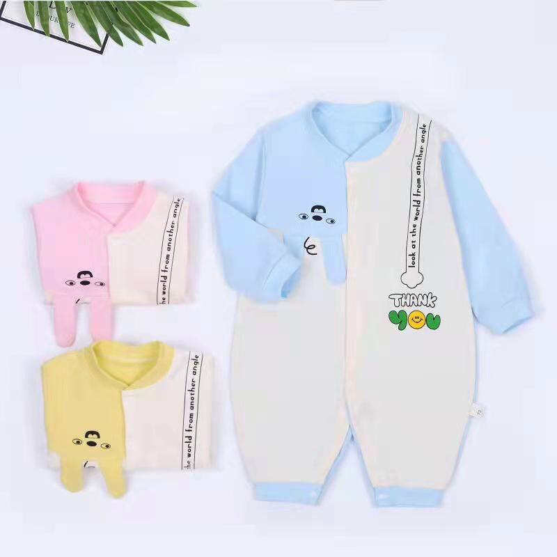 Bodysuit dài mẫu TAI THÚ cho bé sơ sinh chất liệu cotton nỉ dày dặn size 59-66-73 (3-7kg)