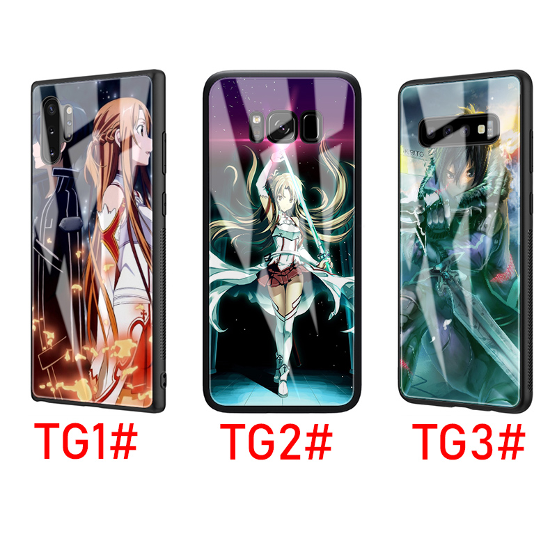 Ốp Lưng Kính Cường Lực In Hình Sword Art Online Cho Realme C3 Q 3 5 Pro 5i 5s 6 6i X2 Xt D84