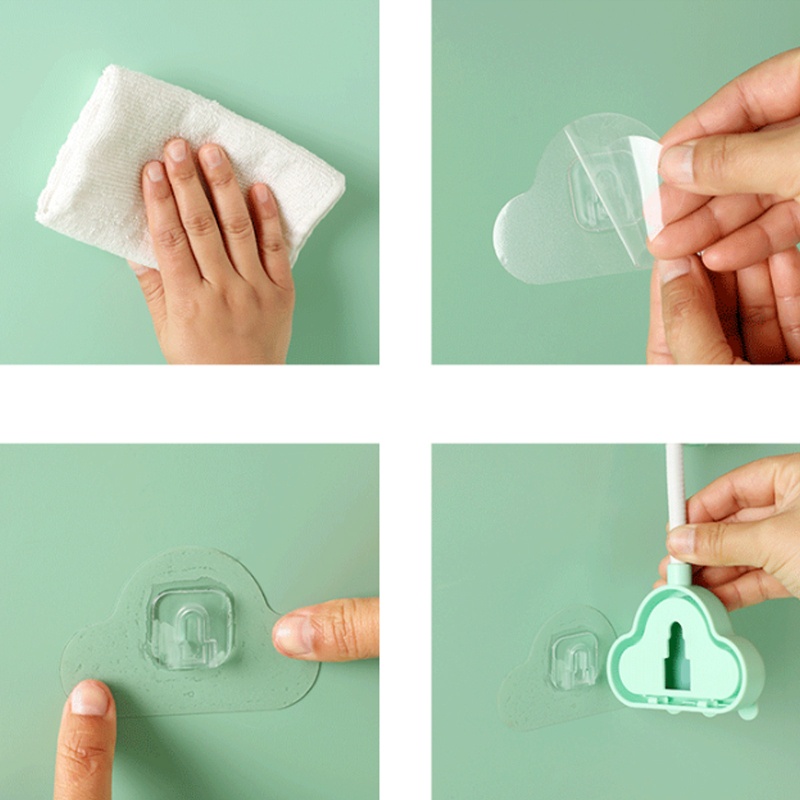 Giá Đỡ Vòi Hoa Sen Tự Dính Đa Năng Có 3 Móc Treo