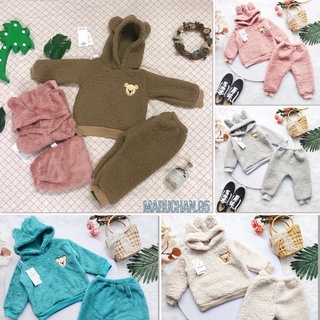 Bộ tai thỏ lông cừu set 2 chi tiết cho bé trai bé gái size 6-16kg