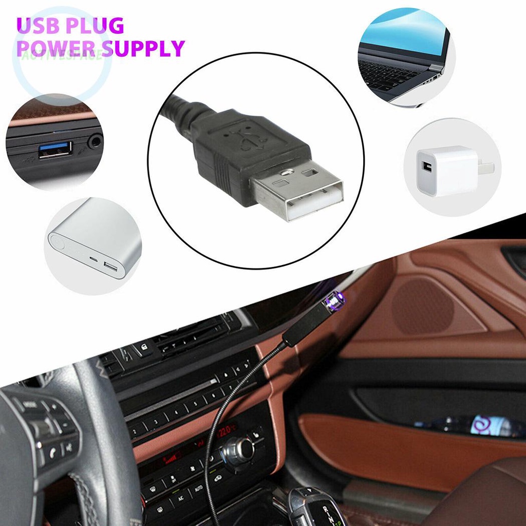1 Đèn Chiếu Sáng Màu Tím 1w Usb 5 V Trang Trí Xe Hơi