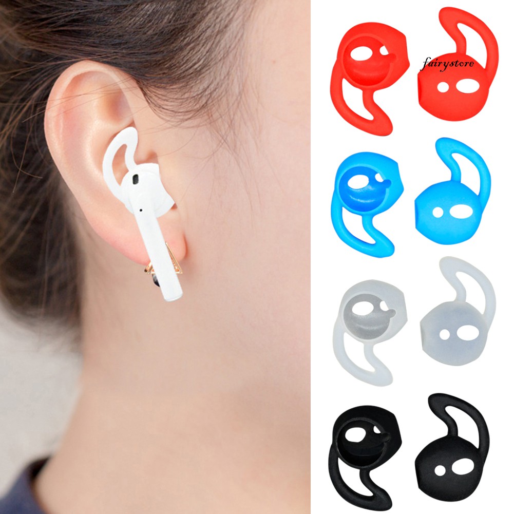 Fs 1 Cặp Vỏ Bảo Vệ Hộp Sạc Tai Nghe Airpods 1 / 2 Bằng Silicon Chống Rơi Có Móc Đeo Tiện Dụng