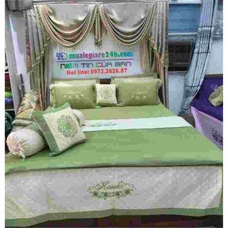 ComBo 7 món: Chăn Ga Gối lụa satin