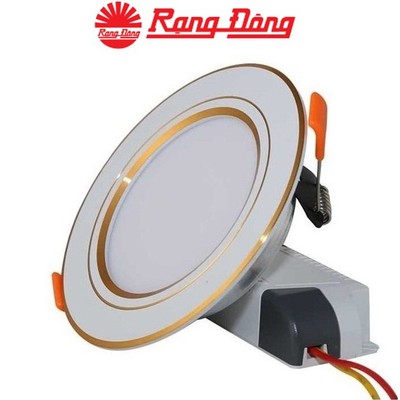 Đèn LED Downlight âm trần đổi màu 9W Rạng Đông AT10 110/9W, Viền mạ vàng tinh tế