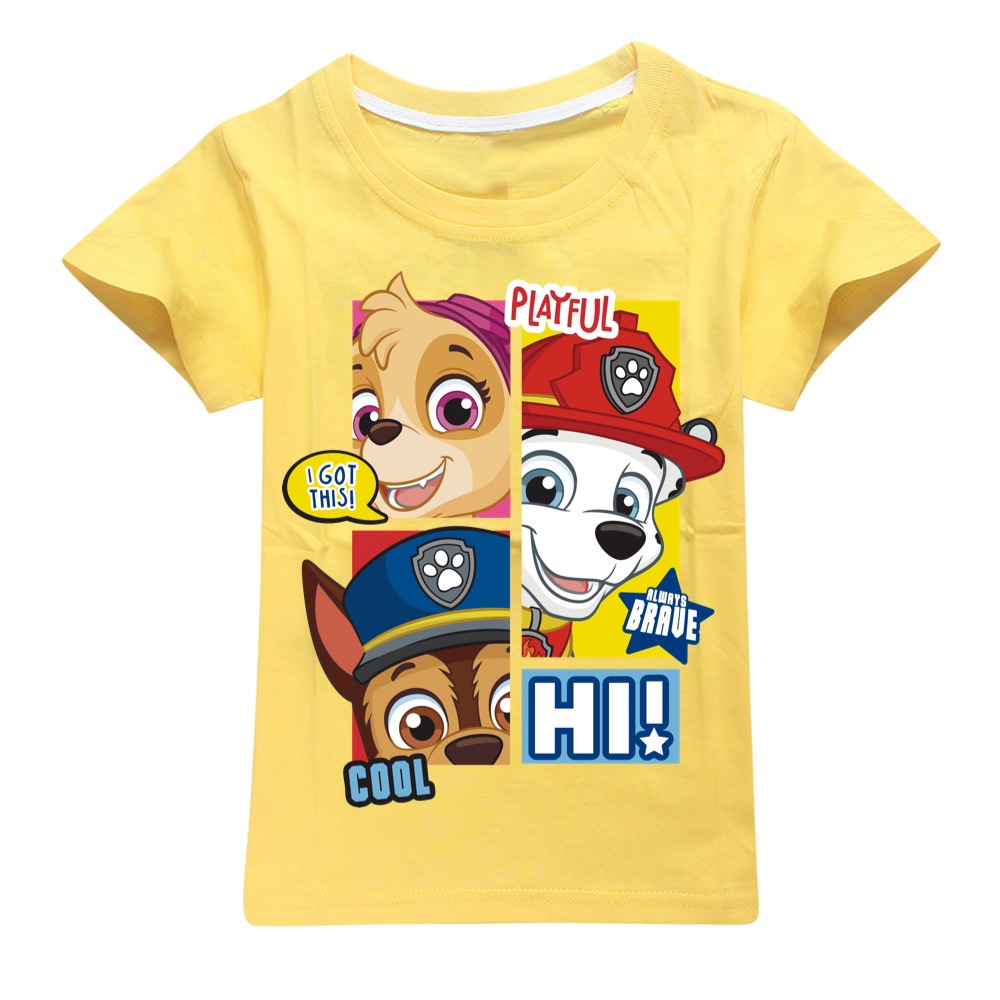 Áo thun cho bé trai in hình Paw patrol Đội chó cứu hộ dễ thương kute, chất liệu cotton mềm mịn thoáng mát NTShirt