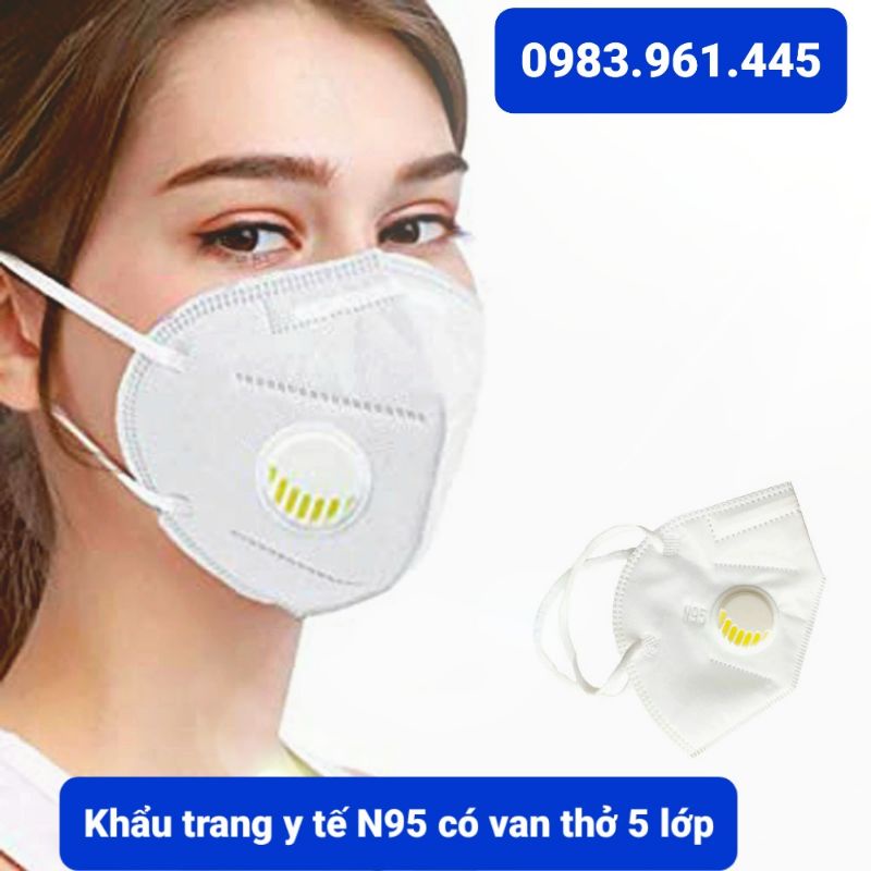 Khẩu trang N95 HM95 có van thở chống bụi mịn PM 2.5