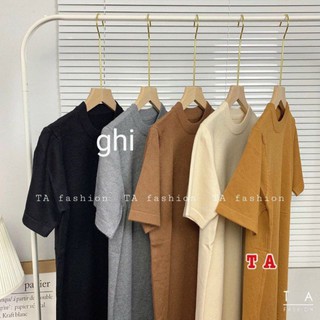 Váy len lông thỏ trơn dáng suông