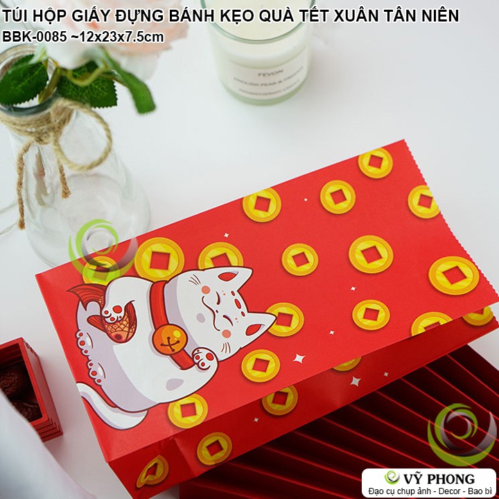 COMBO 5 TÚI GIẤY TAM GIÁC ĐỰNG BÁNH KẸO MÙA TẾT TRUNG THU HÌNH MỪNG XUÂN TÂN NIÊN ĐỰNG QUÀ TẶNG NĂM MỚI BBK-0085