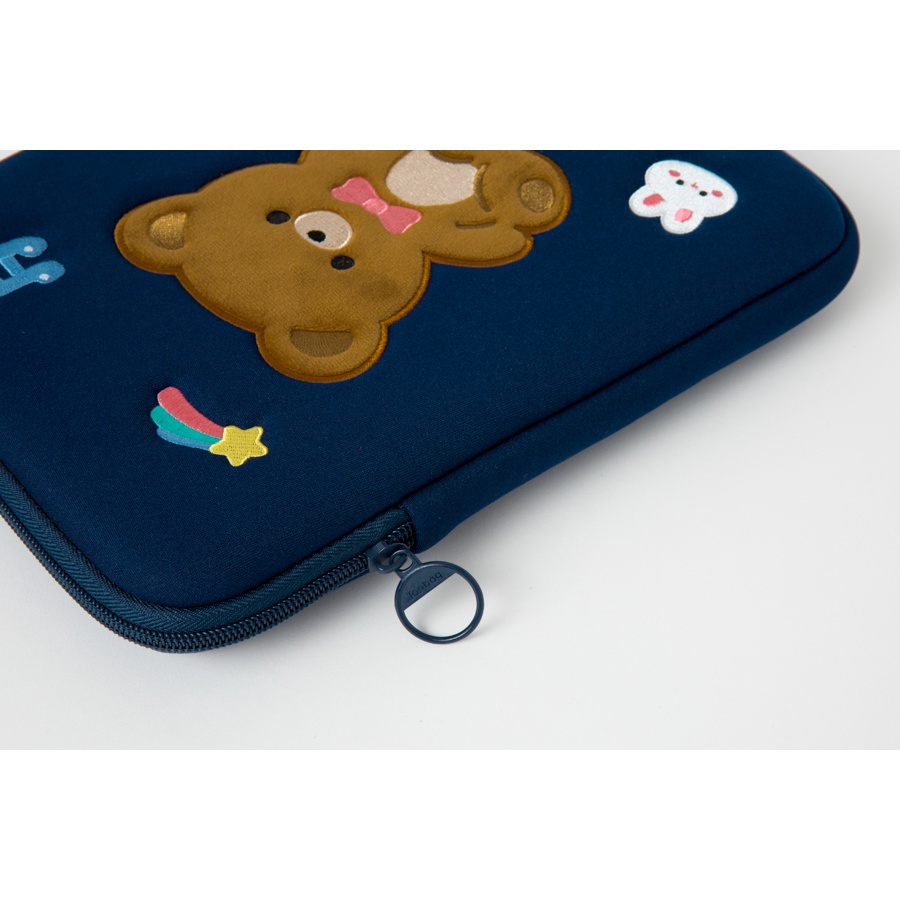 Túi Đựng Máy Tính Bảng ARTBOX Hàn Quốc Màu Xanh Navy Họa Tiết Chú Gấu Teddy