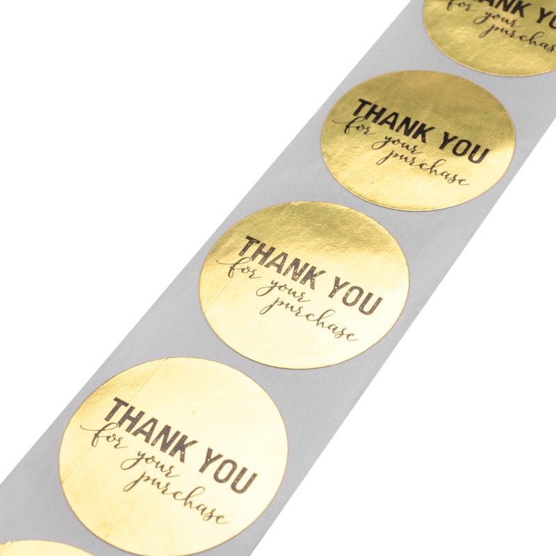 Cuộn 500 nhãn dán tròn 1 inch in chữ Thank You For Your Purchase
