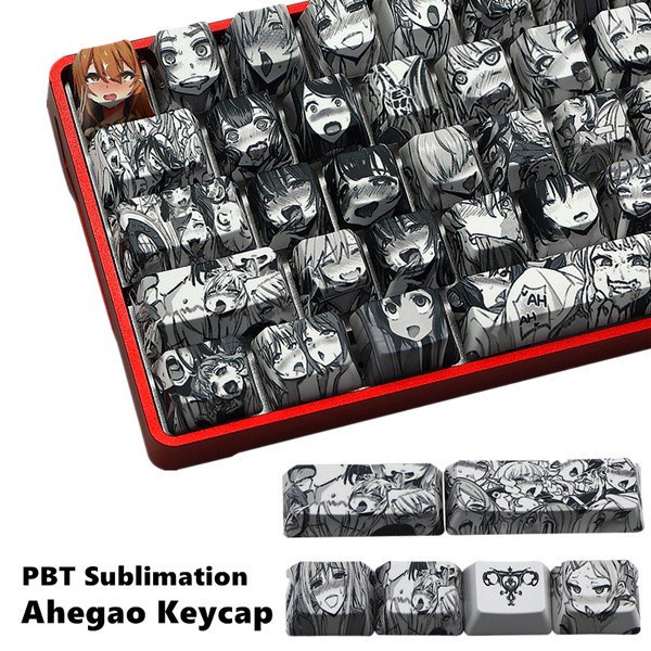 108 bộ phím phong cách ahegao keycap pbt thăng hoa keycap anime nhật bản cho bàn phím cơ cherry gateron filco kailh
