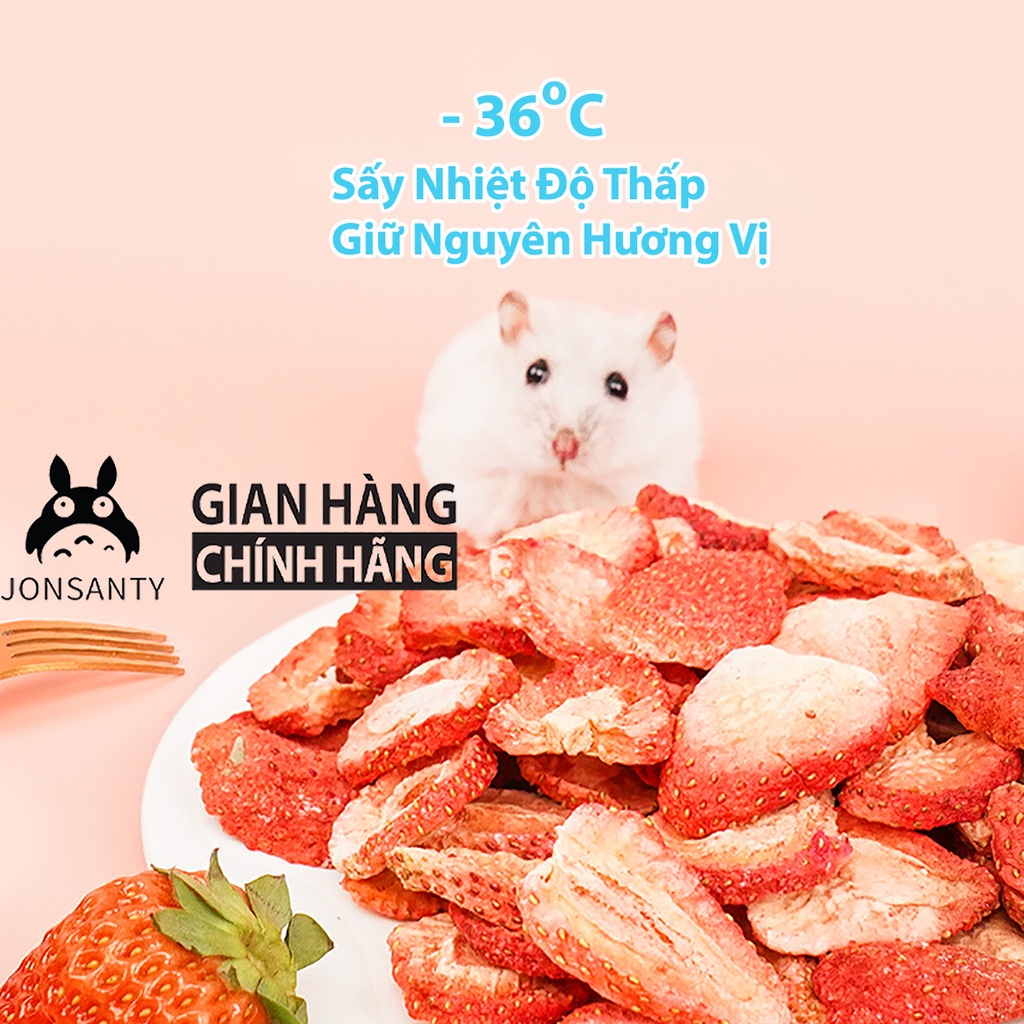 Dâu sấy lạnh cho sóc bay úc, chuột hamster, nhím, bọ ú, thỏ chính hãng JONSANTY hộp 500ML CST048