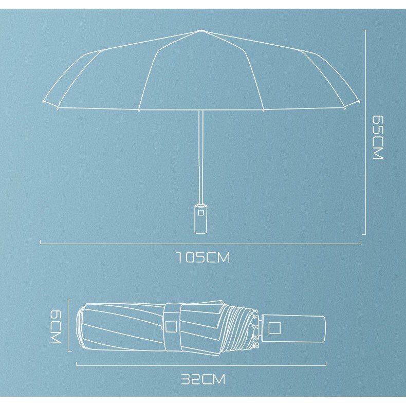 Ô dù đóng mở tự động 12 nan chống tia UV cao cấp, Ô dù che mưa nắng