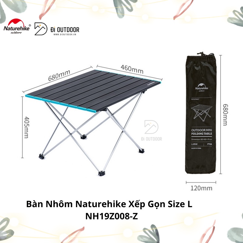 Bàn Nhôm Gấp Gọn Naturehike FT08 Size L – NH19Z008-Z