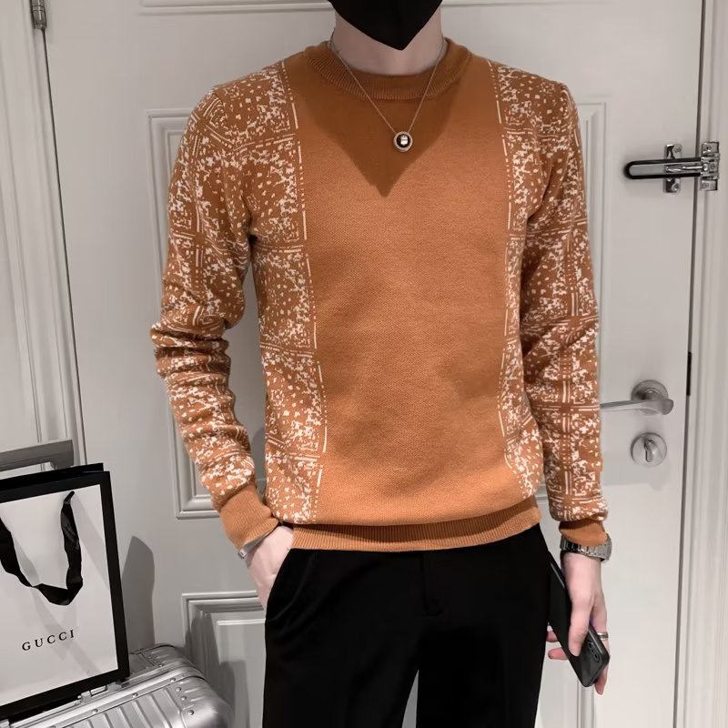 Áo Sweater Tay Dài Dáng Ôm Màu Sắc Độc Đáo Thời Trang Thu Đông Cho Nam Giới
