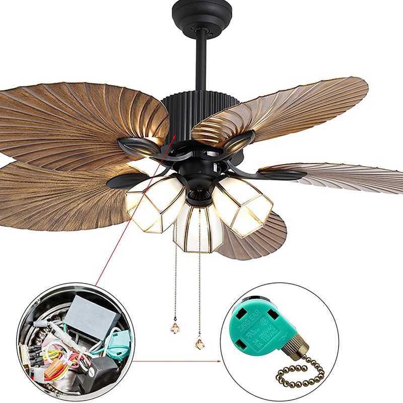 Set 3 Công Tắc Quạt Trần 3 Tốc Độ 4 Dây ZE-268S6