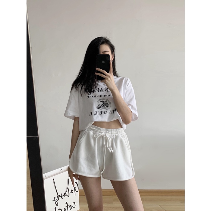 Quần đùi nữ mặc nhà Icotton Quần cotton da cá bo viền ống rộng thể thao, phù hợp đi chơi, đi biển, đi ngủ