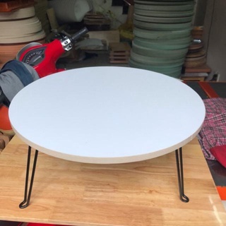 Bàn tròn gỗ mdf 60cm chân xếp gọn