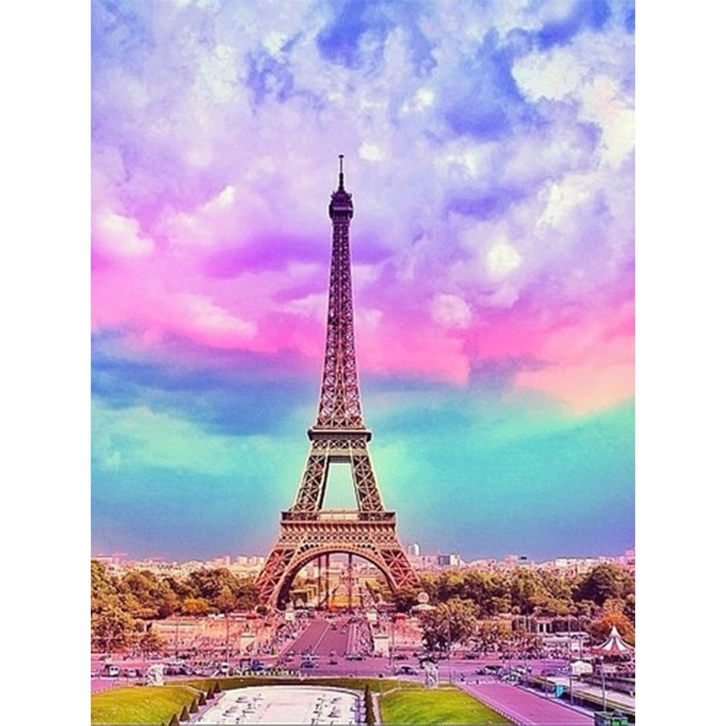 Bộ Tranh Đính Đá 5d Tự Làm Họa Tiết Tháp Eiffel 30x40