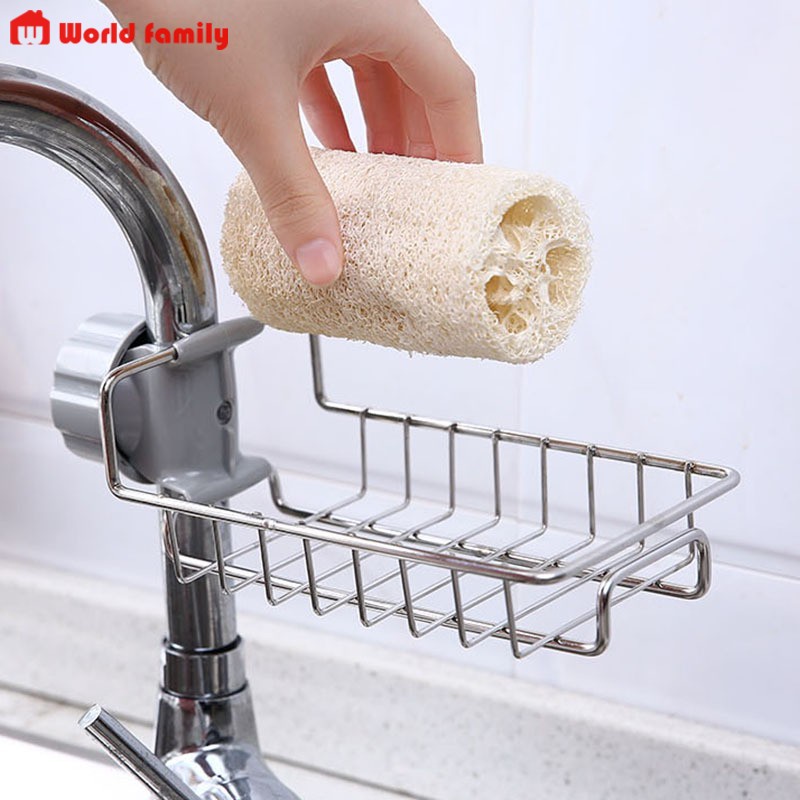 Kệ để đồ rửa chén đa năng inox_lắp đặt đơn giản canh vòi rửa tiện lợi